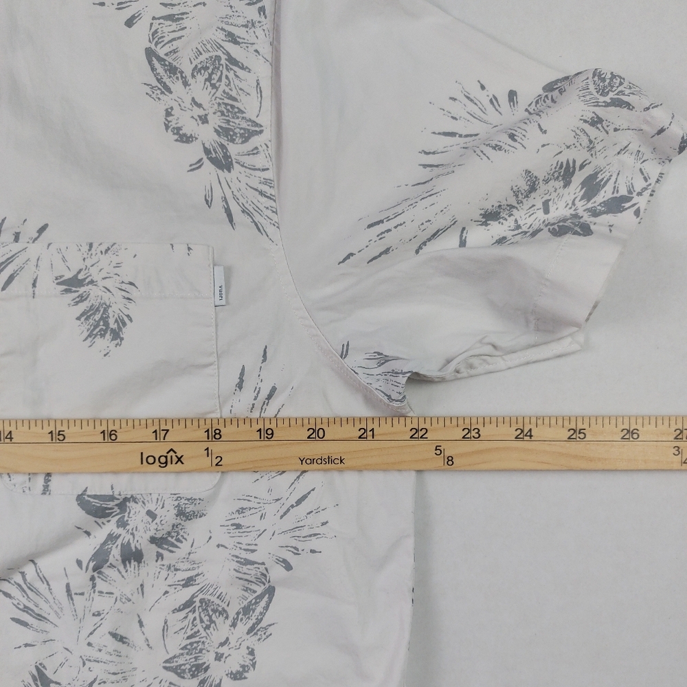 Vuori Crest Short Sleeve Shirt Mens Large White Floral Button Down Stretch V150 - Picture 4 of 9